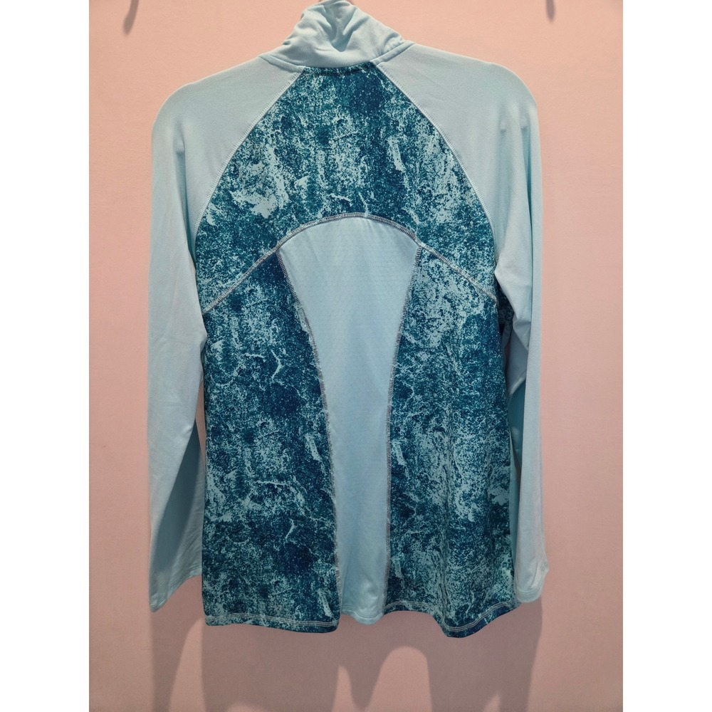 Champion Duo Dry Pullover Athletic Top Blue Green L/G Womens Activewear - Picture 2 of 4